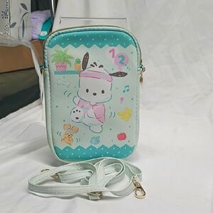 Mint Green Crossbody Bag with Cute Character Design